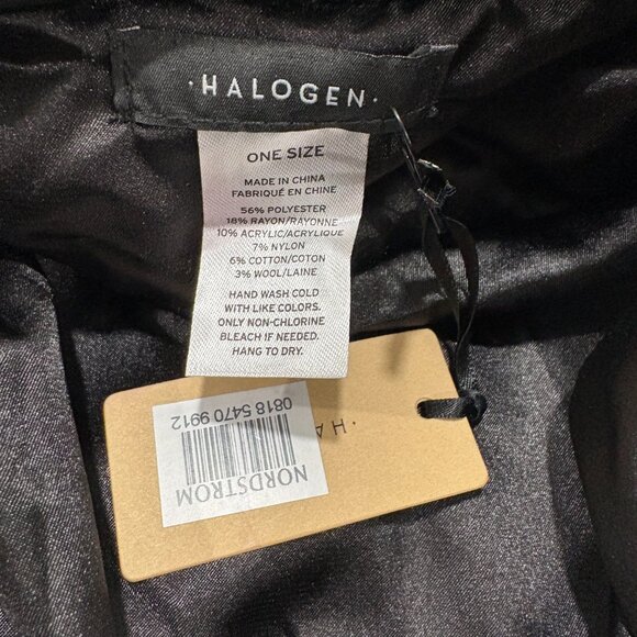 Halogen Gray Burgundy Blue Lined Beret Hat One Size NEW - Picture 6 of 6